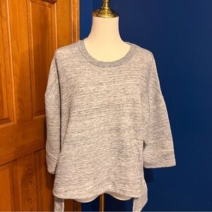 Athleta Derek Lam Navy & White pullover Sweatshirt. Snap sides. Size Large